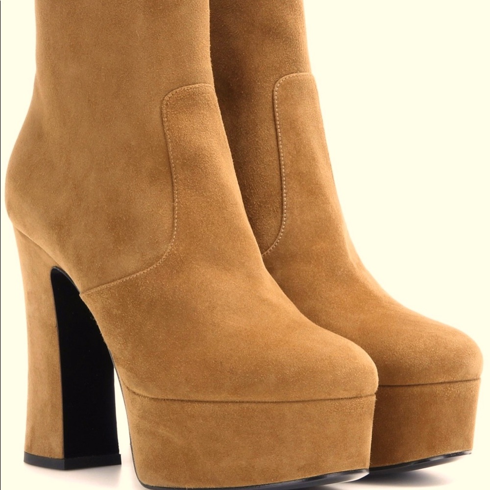 YSL Billy Platform Suede Boots